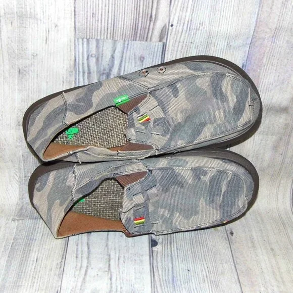 SANUK Kingston Jute Camo Slip On Loafers Mens Size 10 - Picture 6 of 7